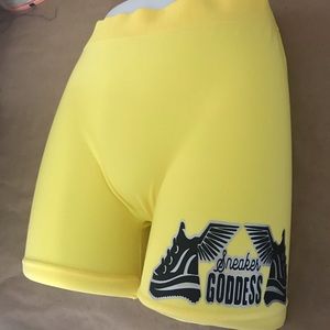 Yellow Sneaker biker shorts for women S-XL